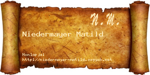 Niedermayer Matild névjegykártya